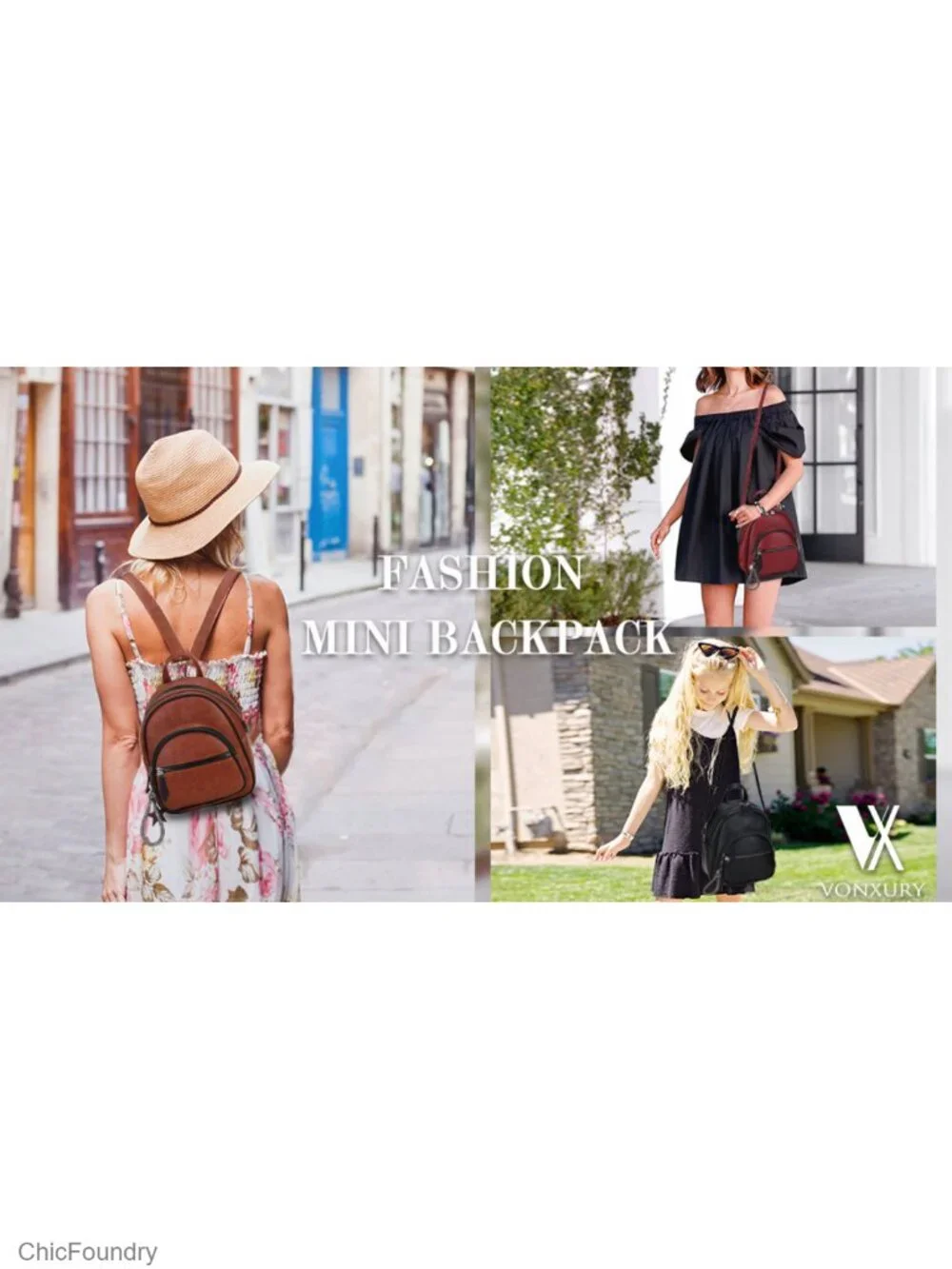 Mini Faux Leather Backpack Purse Convertible Sling Bag Women